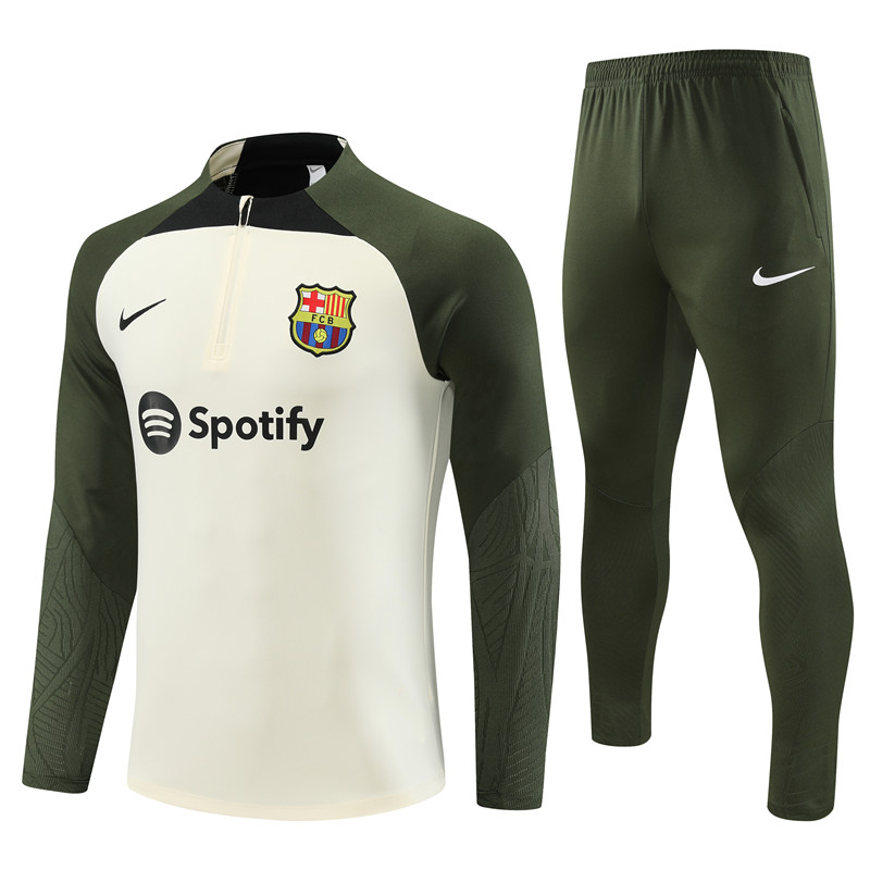 Barcelona 23-24 Long Sleeve Training Set -Beige White